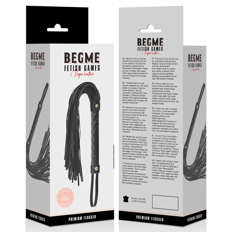 BEGME – BLACK EDITION FLOGGER AUS VEGANEM LEDER