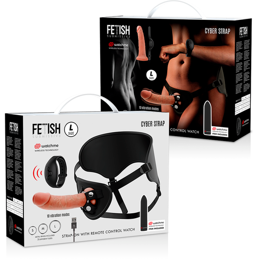 FETISH SUBMISSIVE CYBER STRAP - HARNESS MIT DILDO UND FERNBEDIENUNG BULLET WATCHME TECHNOLOGY L