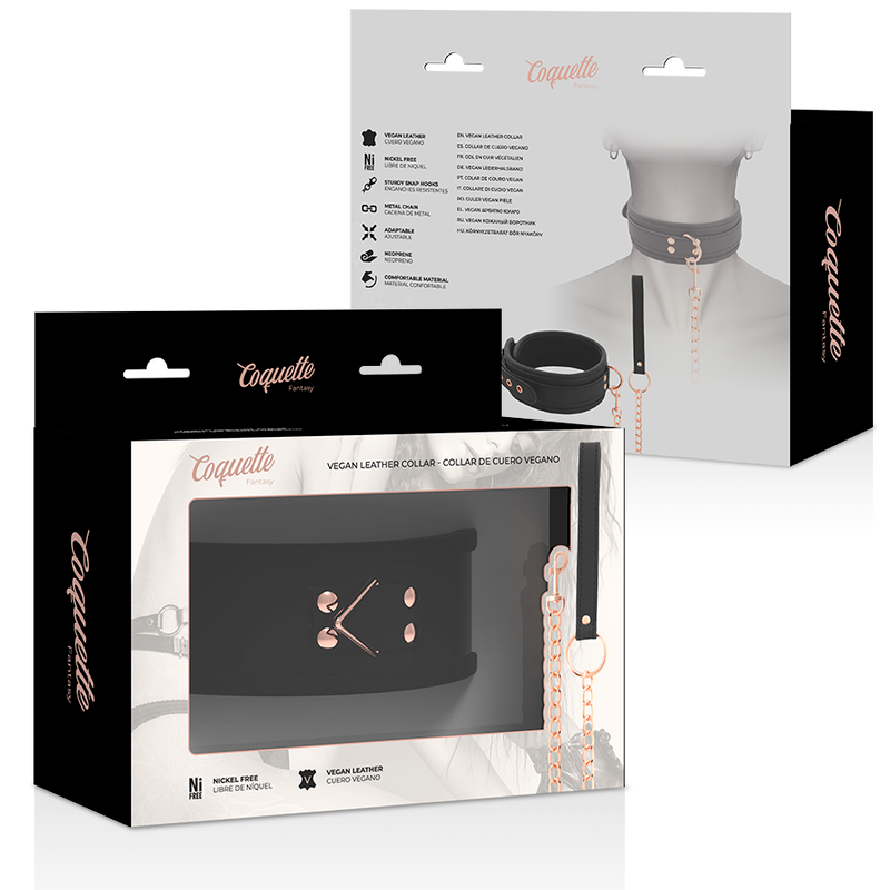 COQUETTE CHIC DESIRE – AUSGEZEICHNETE HALSKETTE AUS VEGANEM LEDER MIT ARMBAND UND NEOPRENFUTTER