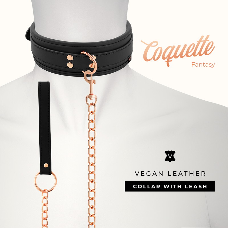 COQUETTE CHIC DESIRE – AUSGEZEICHNETE HALSKETTE AUS VEGANEM LEDER MIT ARMBAND UND NEOPRENFUTTER