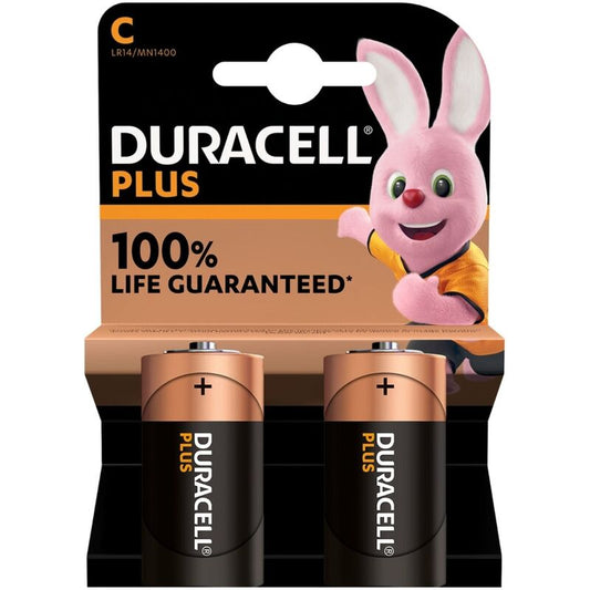 DURACELL - PLUS POWER ALCALINA C LR14 BATTERIE 2 EINHEITEN