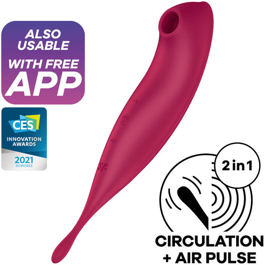 SATISFYER - APPLICATION DE STIMULATEUR ET VIBRATEUR TWIRLING PRO+ VERT