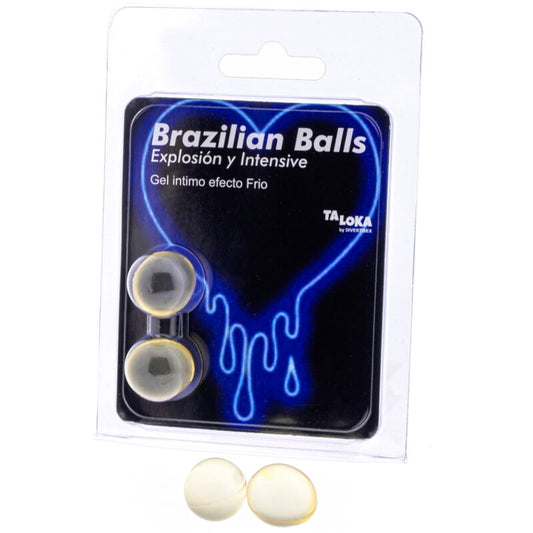 TALOKA – 2 BRASILIANISCHE BÄLLE MIT AUFREGENDEM GEL-KÄLTE- UND VIBRATIONSEFFEKT