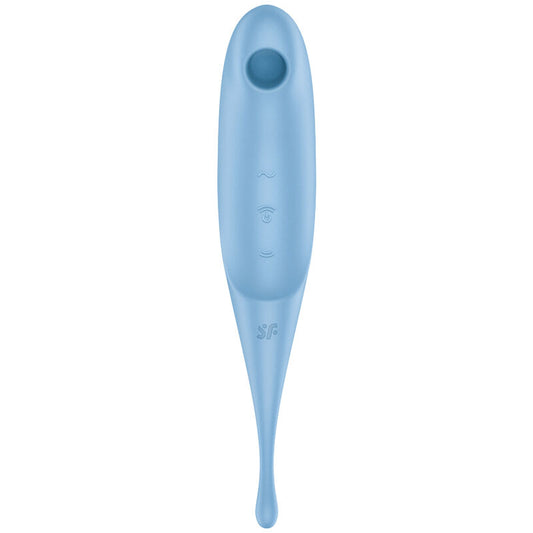 SATISFYER - STIMULATEUR ET VIBRATEUR TWIRLING PRO AIR PULSE BLEU