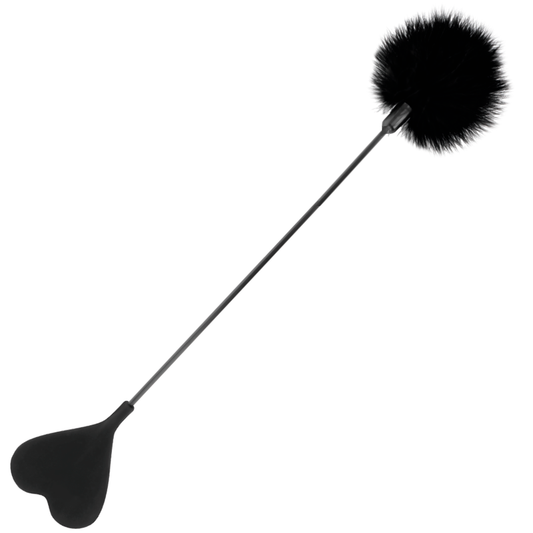 DUNKELHEIT - SCHWARZE DAMOUR-FEDERPEITZE 40 CM