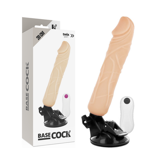 BASECOCK - VIBRATEUR RÉALISTE TÉLÉCOMMANDE NOIR 20 CM -O- 4 CM