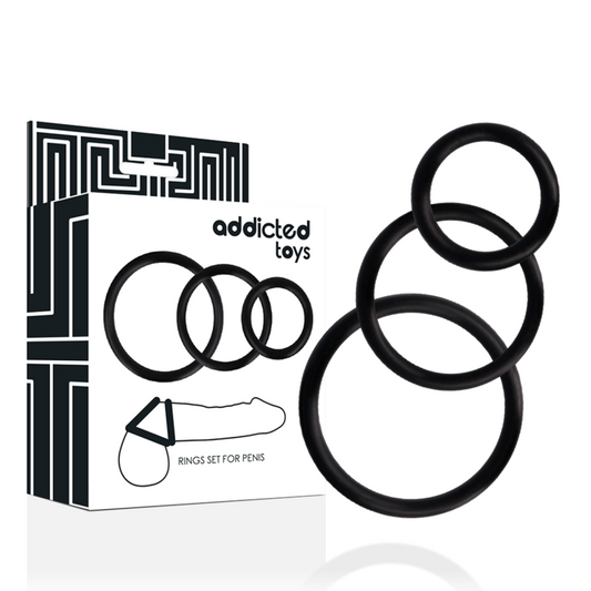 ADDICTED TOYS – SCHWARZES PENISRING-SET
