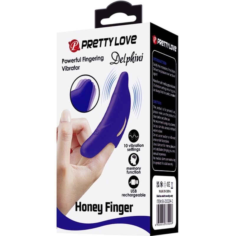 PRETTY LOVE – LEISTUNGSSTARKER DUNKELBLAUER FINGERSTIMULATOR DELPHINI