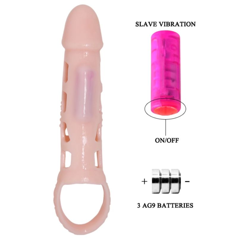 PRETTY LOVE - HARRISON PENIS-EXPANDER-HÜLLE MIT VIBRATION UND RIEMEN 13,5 CM