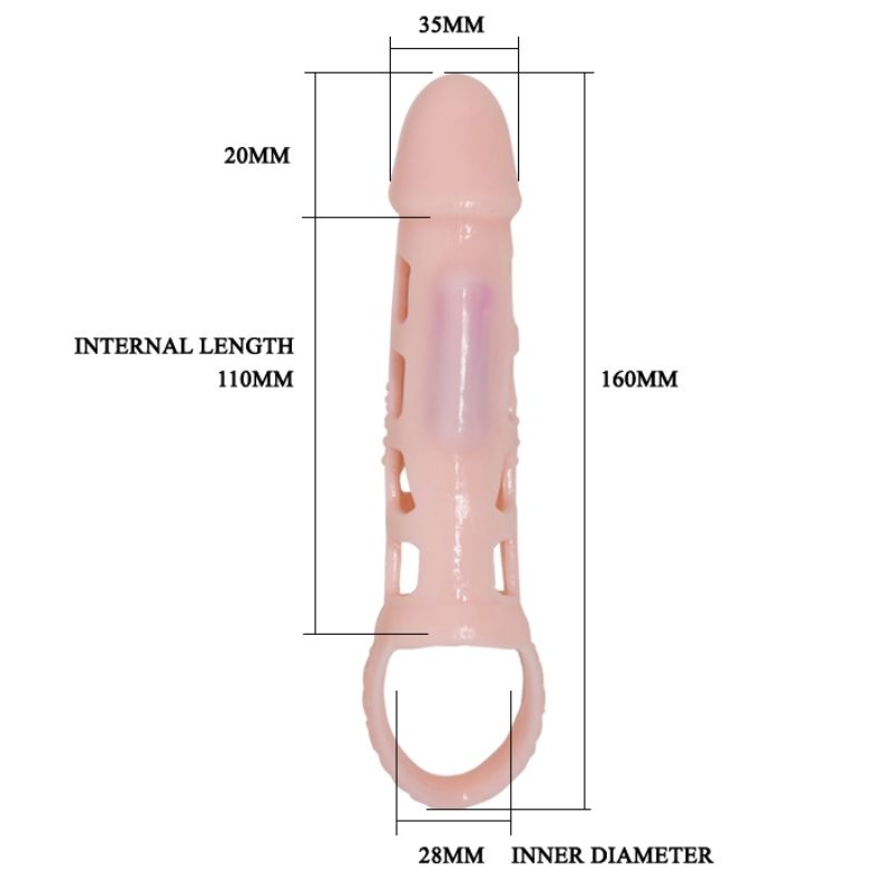 PRETTY LOVE - HARRISON PENIS-EXPANDER-HÜLLE MIT VIBRATION UND RIEMEN 13,5 CM