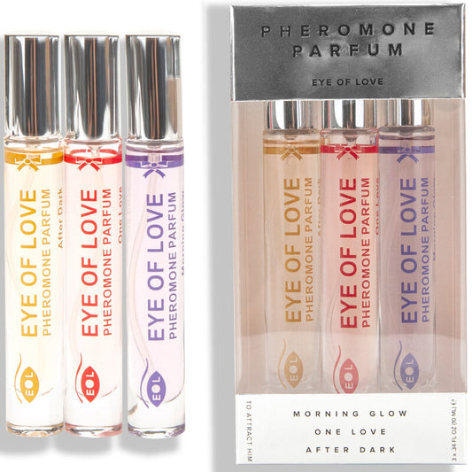 EYE OF LOVE – PARFUM EOL PHR 10 ML SET/3 – MORGENGLÜHEN, EINE LIEBE, NACH DUNKELHEIT