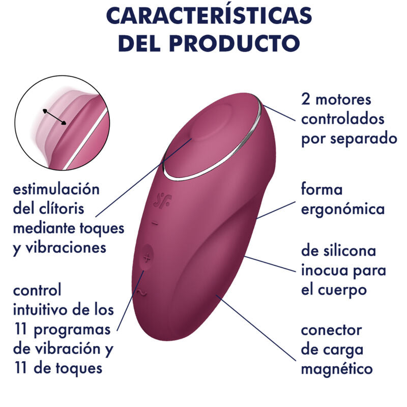 SATISFYER - TAP & CLIMAX 1 ROTER AUFLEGVIBRATOR