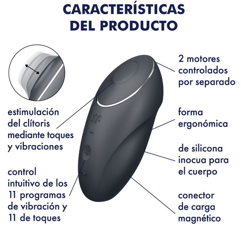 SATISFYER - TAP & CLIMAX 1 ROTER AUFLEGVIBRATOR