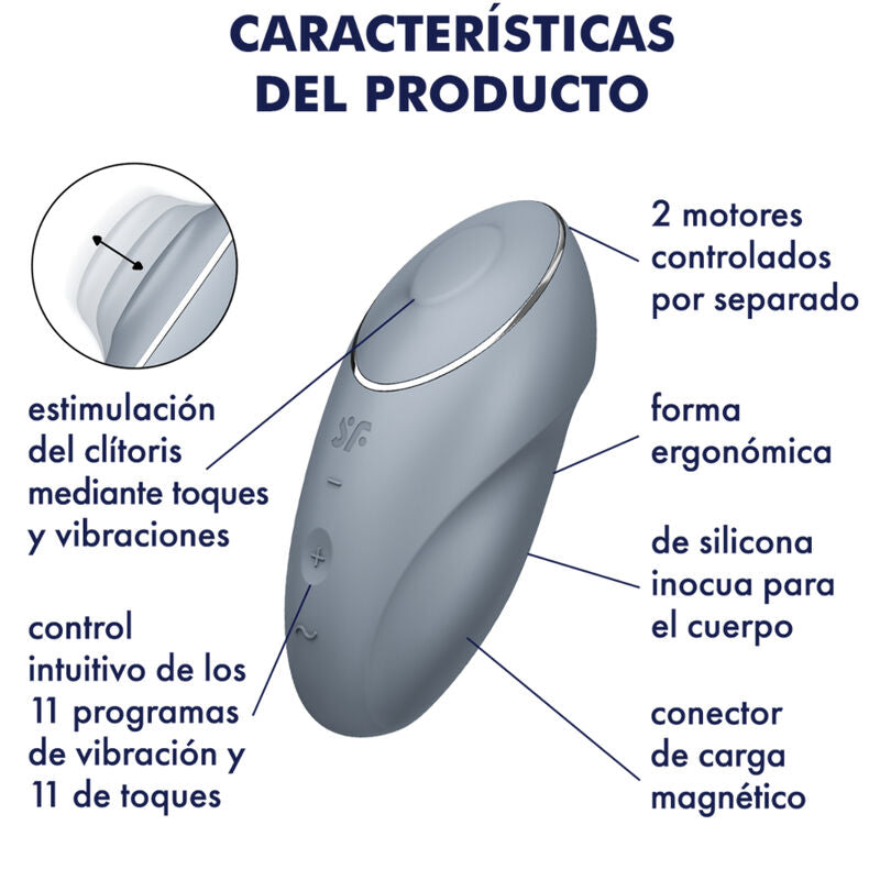 SATISFYER - TAP & CLIMAX 1 ROTER AUFLEGVIBRATOR