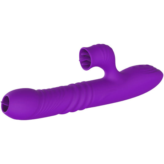 ARMONY – VOLLSTÄNDIGER G-PUNKT-KANINCHENVIBRATOR MIT STIMULIERENDEM ZUNGENWÄRMEEFFEKT, LILA