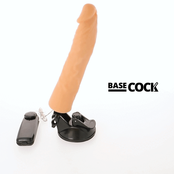 BASECOCK - VIBRATEUR RÉALISTE TÉLÉCOMMANDE NOIR 21 CM -O- 4 CM