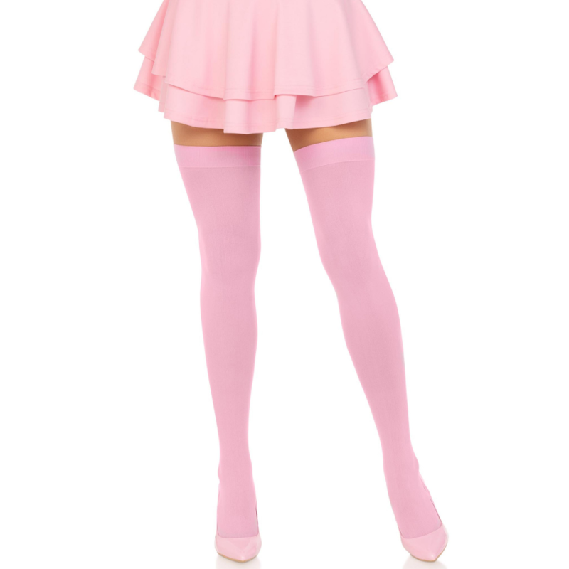LEG AVENUE – HOHE OBERSCHENKEL AUS ROSA NYLON