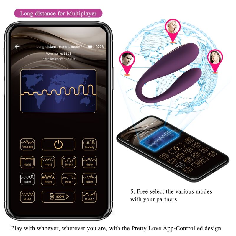PRETTY LOVE - AUGUST GLOBAL DISTANCE DOUBLE PLEASURE VIBRATOR