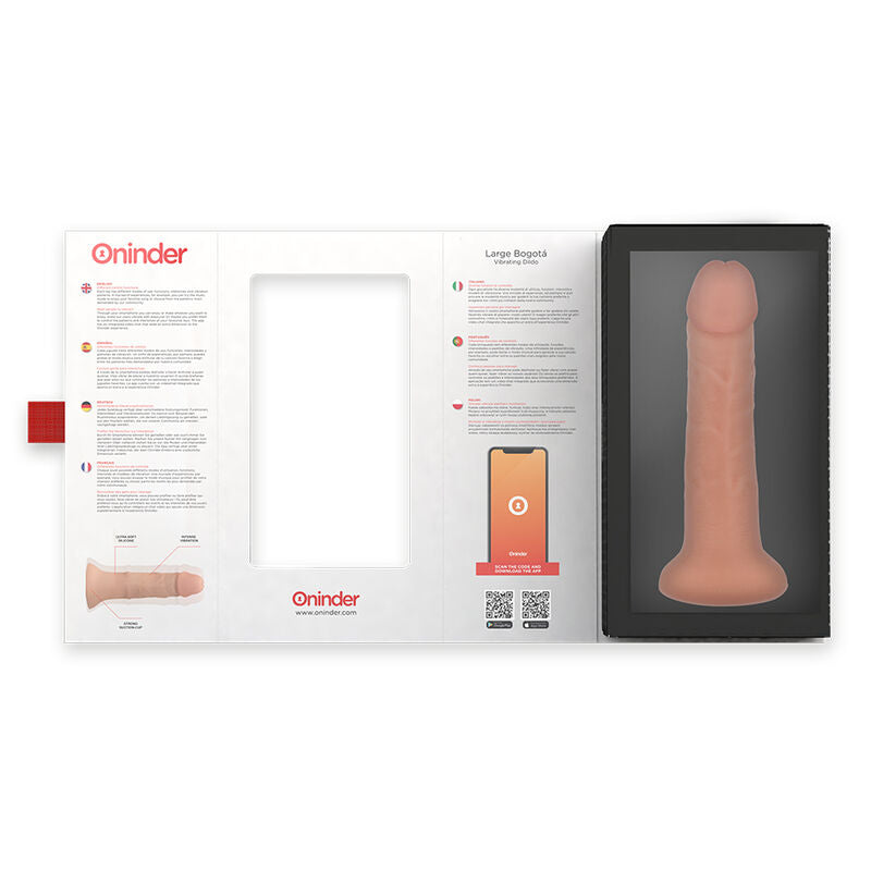 ONINDER - GROSSER DILDO-VIBRATOR BOGOTÁ 9 GESCHWINDIGKEITEN NATÜRLICH 22 CM -O- 4,5 CM - KOSTENLOSE ANWENDUNG