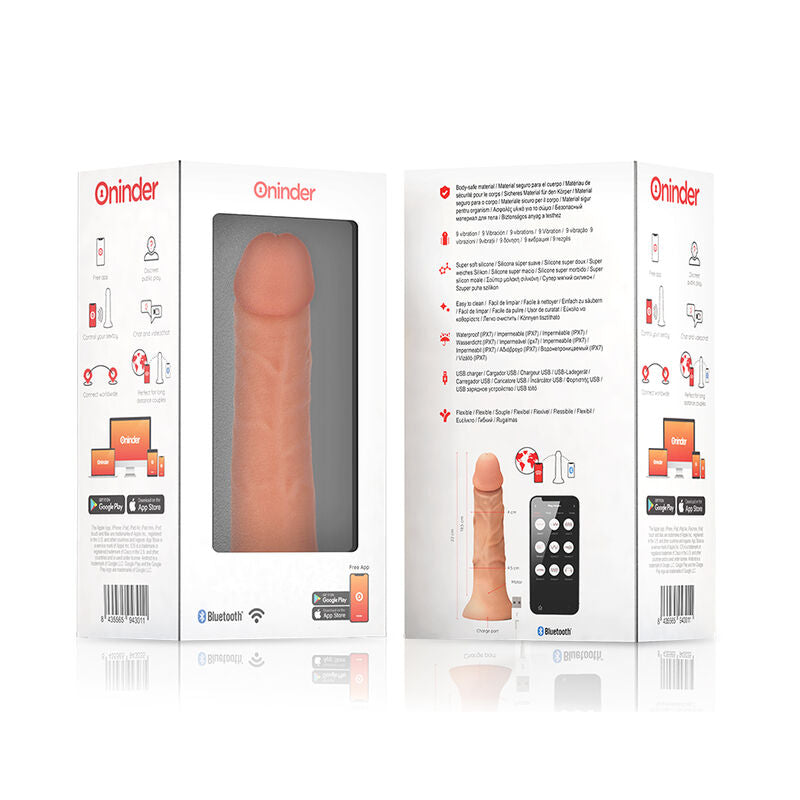 ONINDER - GROSSER DILDO-VIBRATOR BOGOTÁ 9 GESCHWINDIGKEITEN NATÜRLICH 22 CM -O- 4,5 CM - KOSTENLOSE ANWENDUNG