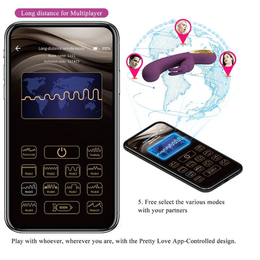 PRETTY LOVE - LIAM VIBRATEUR LAPIN ET POINT G VERT