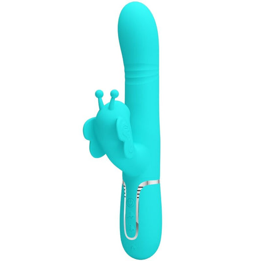 PRETTY LOVE - 4 IN 1 BUTTERFLY AQUA GREEN RABBIT MULTIFUNKTIONSVIBRATOR