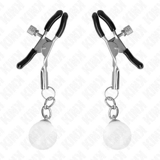 KINK - PINCES À METON BILLES DE VERRE ARGENT 6 CM