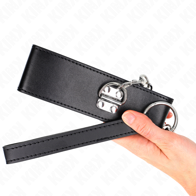 KINK – HALSKETTE MIT GÜRTEL 65 CM MIT BREIT VERSTELLBAREM SCHWARZEM ARMBAND 33,5-41 CM X 5 CM