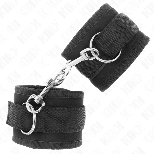 KINK – SCHWARZE NYLON-HANDGELENK MIT Klettverschluss, MODELL 2, VERSTELLBAR 18-35 CM X 6 CM