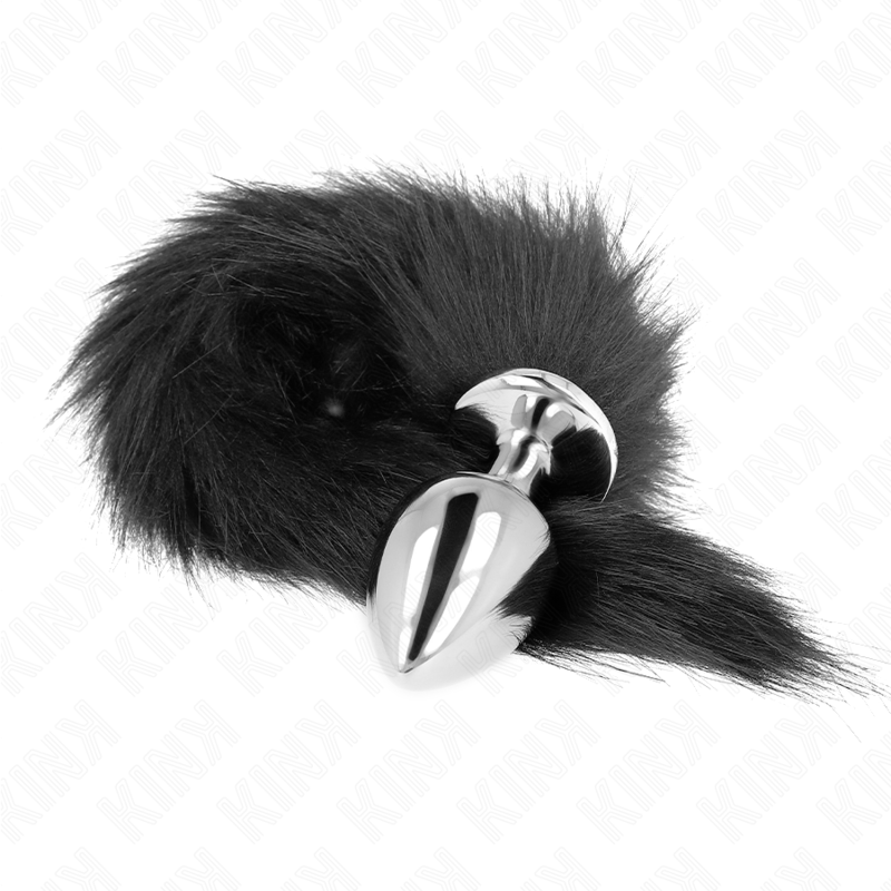 KINK - ANALPLUG GRÖSSE L 10 X 4 CM MIT SYNTHETISCHEM SCHWANZ 40 CM SCHWARZ