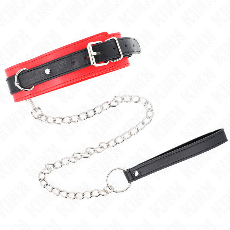 KINK – HALSBAND BASIC MODELL MIT LEINE 65 CM MODELL 3 ROT 53 X 5 CM