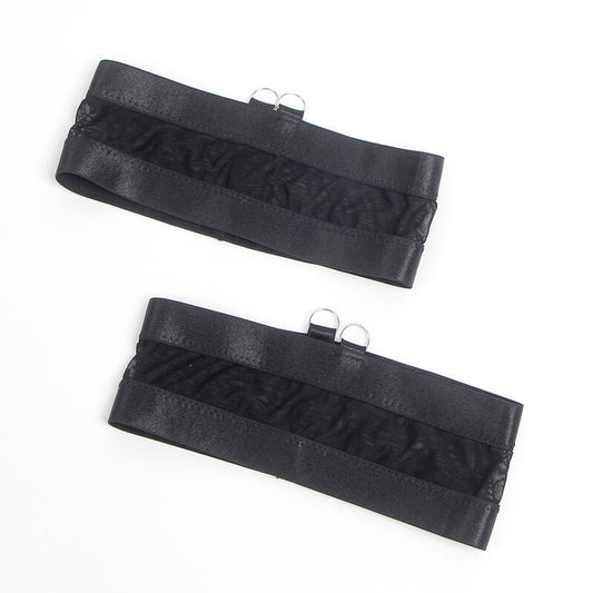 SUBBLIME - 955243 ENSEMBLE SOUTIEN-GORGE BONDAGE NOIR AVEC JARRETELLE L/XL