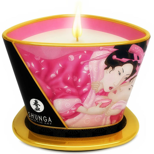 SHUNGA - MINI CARESSE BY CANDLE LIGHT APHRODISIAC ROSES MASSAGE KERZE 170 ML
