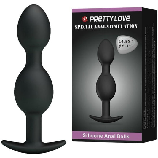PRETTY LOVE - 12,5 CM SCHWARZE ANALKUGELN AUS SILIKON