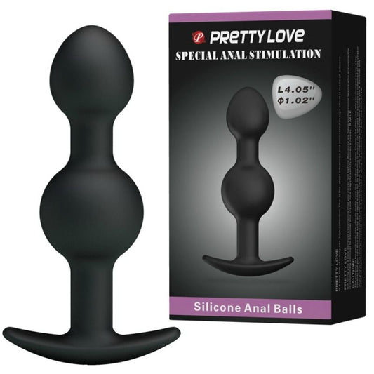 PRETTY LOVE - SILIKON-ANALKUGELN MIT SPEZIELLER STIMULATION 10,3 CM SCHWARZ