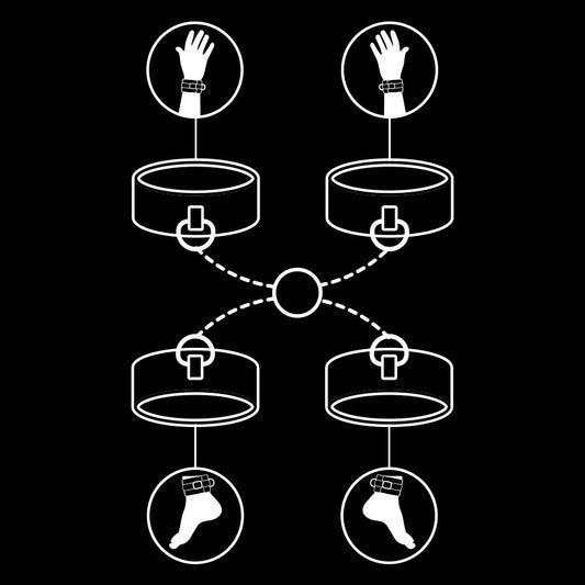 FETISH SUBMISSIVE – HAND- UND KNÖCHEL-HANDSCHELLEN-SET MIT NOPRENE-FUTTER