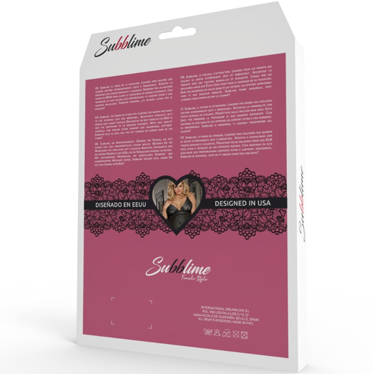 SUBBLIME – QUEEN PLUS SET SUJETADOR Y CULOTTES CON LIGUERO