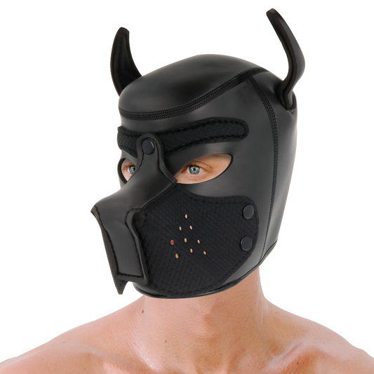 DARKNESS - HUNDEMASKE AUS NEOPREN MIT ABNEHMBARER MAULE M