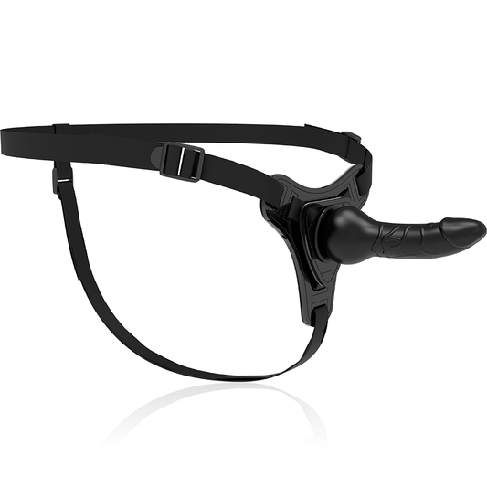 FETISCH-SUBMISSIVES HARNESS - REALISTISCHES SCHWARZES SILIKON 16 CM