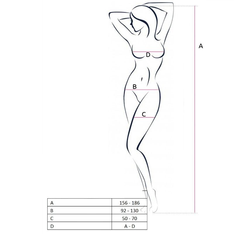 PASSION – DAMEN BS062 SCHWARZER BODYSTOCKING, EINE GRÖSSE