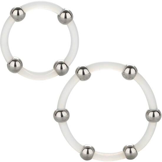 CALEXOTICS – SILIKONRING-SET MIT STAHLPERLEN