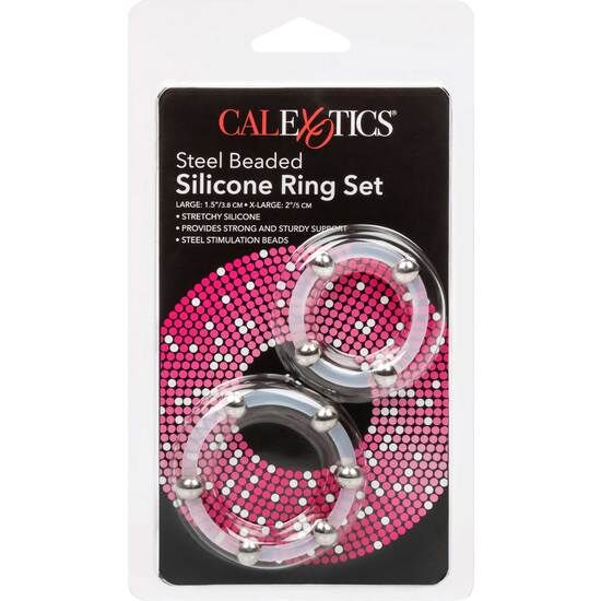 CALEXOTICS – SILIKONRING-SET MIT STAHLPERLEN