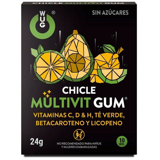 WUG GUM – MULTIVIT VITAMIN C, H, D, BETA-CAROTIN, LYCOPIN UND GRÜNER TEE 10 EINHEITEN