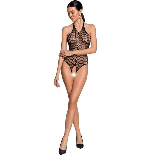 PASSION – DAMEN BS087 SCHWARZER BODYSTOCKING, EINE GRÖSSE