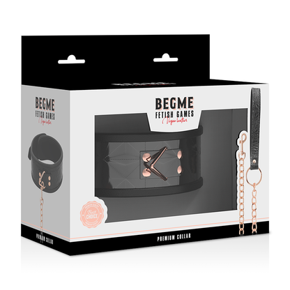 BEGME – PREMIUM-HALSKETTE AUS VEGANEM LEDER DER BLACK EDITION