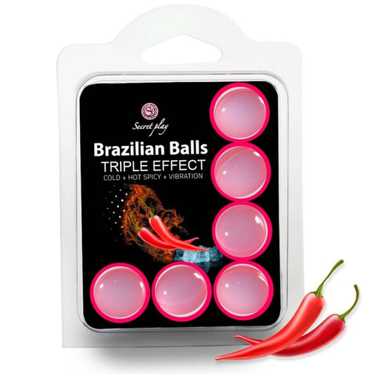 SECRETPLAY - SET AUS 6 BRASILIANISCHEN BÄLLEN MIT DREIFACHEM EFFEKT