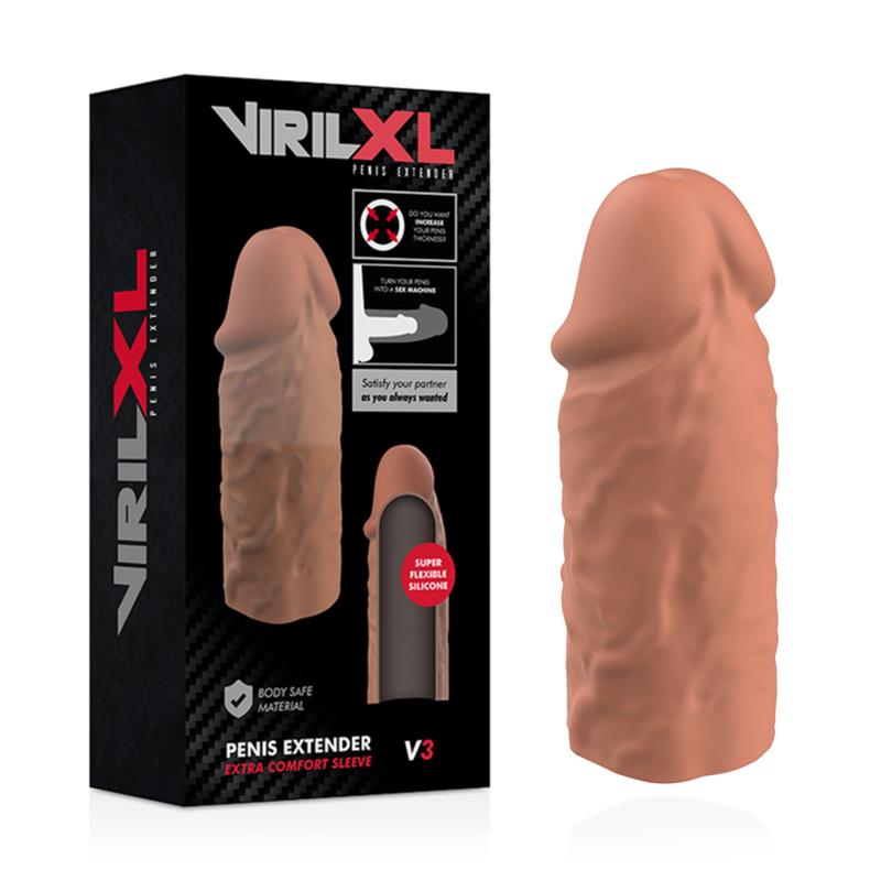 VIRILXL - BRAUNE PENISVERLÄNGERUNG AUS FLÜSSIGEM SILIKON V3