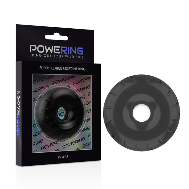 POWERING – SUPER FLEXIBLER UND WIDERSTANDSFÄHIGER PENISRING 5CM PR08 SCHWARZ