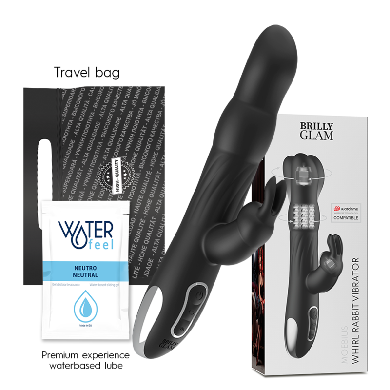 BRILLY GLAM MOEBIUS RABBIT VIBRATOR UND ROTATOR KOMPATIBEL MIT WATCHME WIRELESS TECHNOLOGY