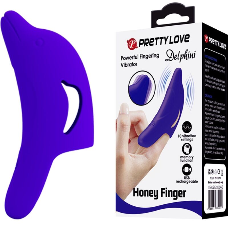 PRETTY LOVE – LEISTUNGSSTARKER DUNKELBLAUER FINGERSTIMULATOR DELPHINI